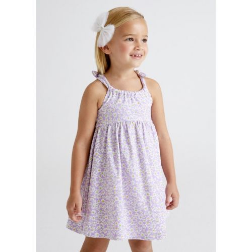 Girls Lilac Daisy Print Jersey Dress 102537 by Mayoral from Hurleys