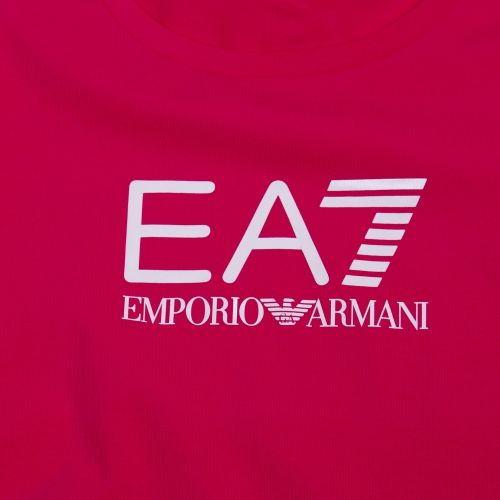 Womens Bright Pink Train Shiny Logo S/s T Shirt 57495 by EA7 from Hurleys