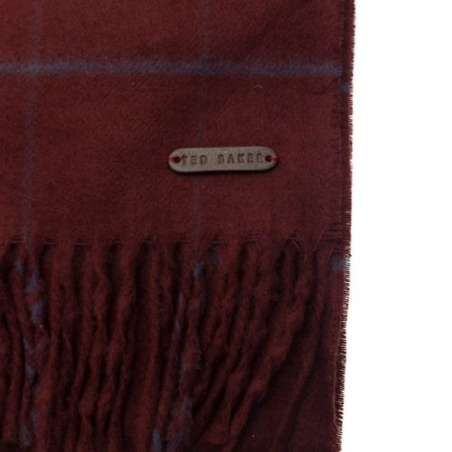 Mens Dark Red Flint Checked Scarf 67857 by Ted Baker from Hurleys