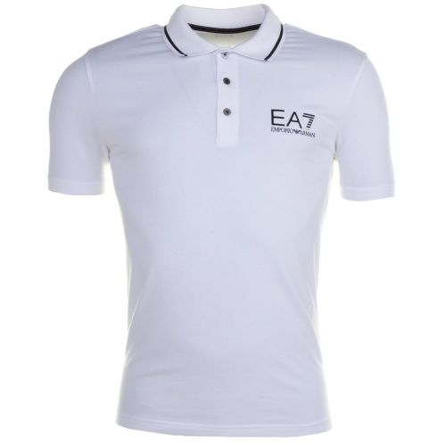 Mens White Training Core Identity Stretch S/s Polo Shirt 64426 by EA7 from Hurleys