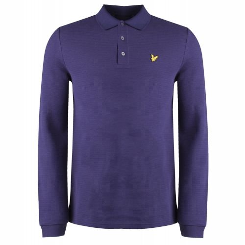 Mens Navy Ottoman L/s Polo Shirt 33309 by Lyle & Scott from Hurleys