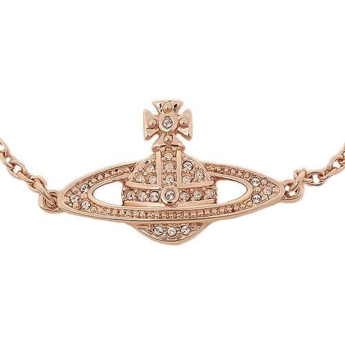 Vivienne Westwood Bracelet Womens Pink Gold/Crystal Mini Bas Relief