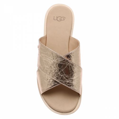 Womens Rose Gold Joni Metallic Leather Slides 39481 by UGG from Hurleys
