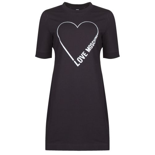 Womens Black Heart Outline Dress 35190 by Love Moschino from Hurleys