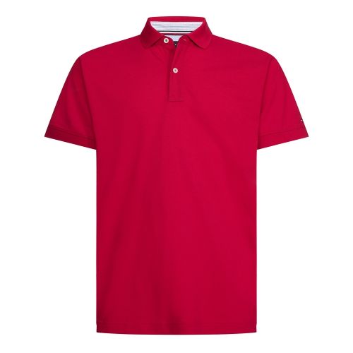 Mens Primary Red Insert Regular Fit S/s Polo Shirt 58059 by Tommy Hilfiger from Hurleys
