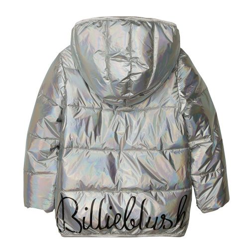 Girls Silver Iridescent Padded Coat 78498 by Billieblush from Hurleys