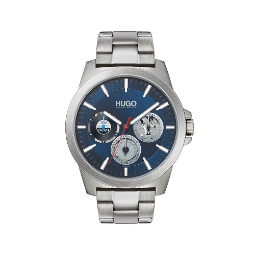 Mens Silver/Blue Twist Bracelet Watch 78765 by HUGO from Hurleys