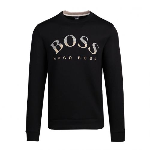 Athleisure Mens Black Salbo 1 Crew Sweat Top 97627 by BOSS from Hurleys