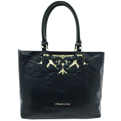 Womens Black Stitch Patterned Shopper Bag 68049 by Versace Jeans from Hurleys