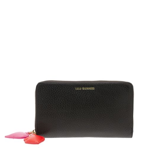 Womens Black Heart & Lips Continental Purse 27819 by Lulu Guinness from Hurleys