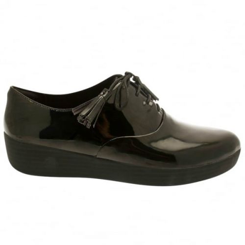 Womens Black Patent Classic Tassel Superoxford Shoes 15482 by FitFlop from Hurleys