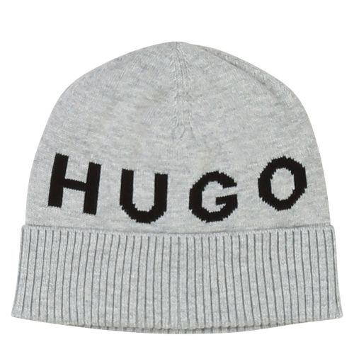 Toddler Light Grey Marl Branded Knitted Hat 45604 by BOSS from Hurleys