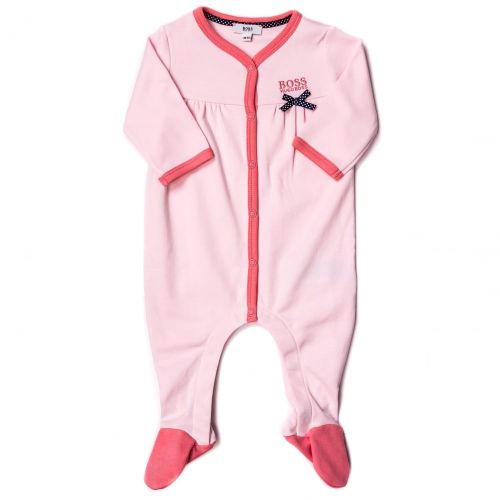 Baby Pink Babygrow & Bib Set 65246 by BOSS from Hurleys