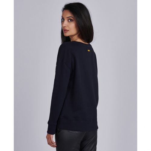 Womens Navy Delta Overlayer Sweat Top 95223 by Barbour International from Hurleys