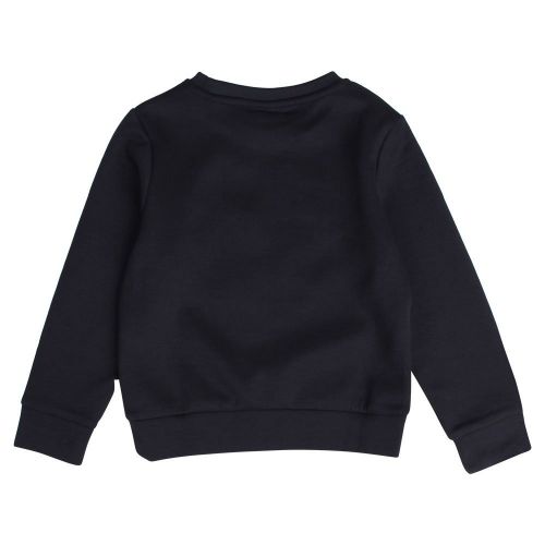 Girls Navy Branded Sweat Top 94423 by BOSS from Hurleys