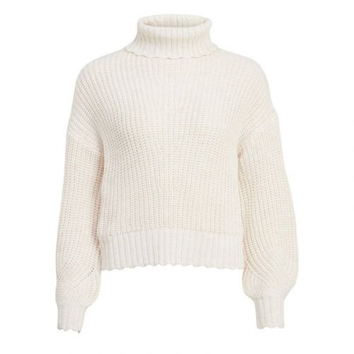 Womens Light Natural Vikilan Scallop Knitted Jumper 98975 by Vila from Hurleys