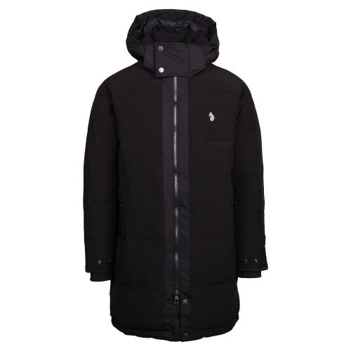 Mens Jet Black Sir Bob Quilted Hooded Jacket 96760 by Luke 1977 from Hurleys