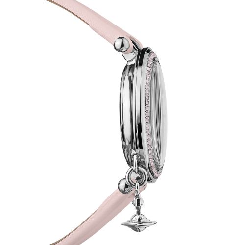 Womens Pink/Silver Orb Pastelle Leather Watch 44352 by Vivienne Westwood from Hurleys