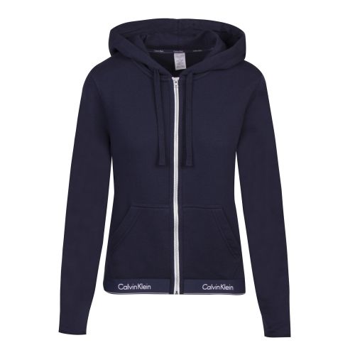 Womens Navy Shoreline Logo Band Hooded Zip Sweat Top 42894 by Calvin Klein from Hurleys