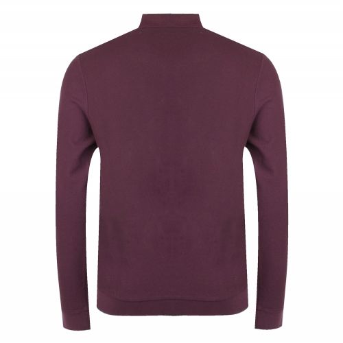 Mens Mahogany Honeycomb Texture L/s Polo Shirt 32042 by Fred Perry from Hurleys