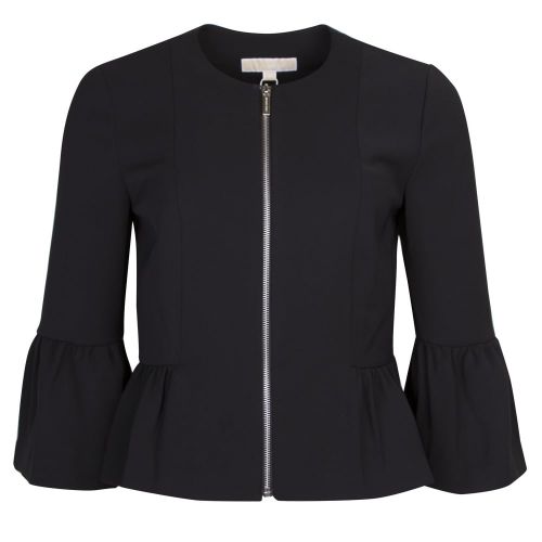 Womens Black Ruched Peplum Jacket 20267 by Michael Kors from Hurleys
