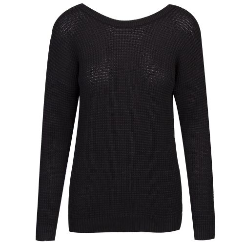 Womens Black Open Back Knitted Top 40701 by Replay from Hurleys