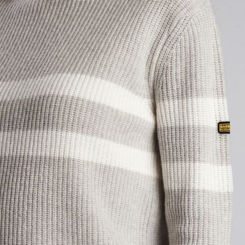 Womens Grey Quayle Stripe Knitted Jumper 46696 by Barbour International from Hurleys