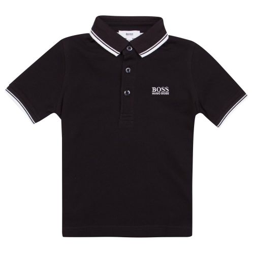Boys Black Tipped S/s Polo Shirt 19646 by BOSS from Hurleys