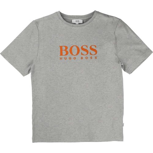 Boys Grey Marl Branded S/s T Shirt 13297 by BOSS from Hurleys