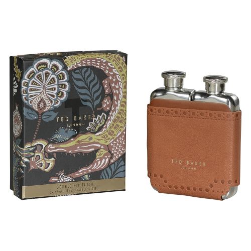 Mens Brown Brogue Double Hip Flask 33967 by Ted Baker from Hurleys