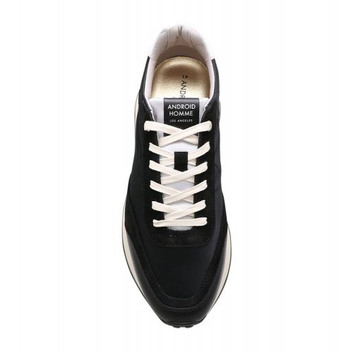 Mens Black/White Marina Del Ray Satin Trainers 98890 by Android Homme from Hurleys