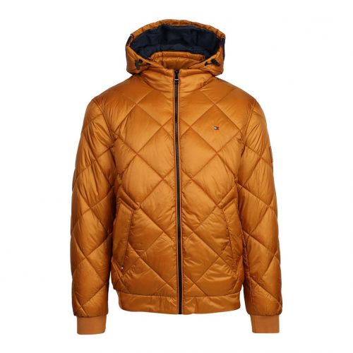 Mens Crest Gold Diamond Quilted Hooded Jacket 96486 by Tommy Hilfiger from Hurleys