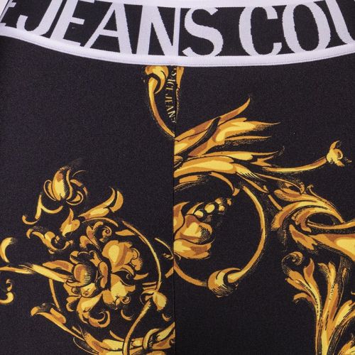 Womens Black/Gold Baroque Garland Leggings 101141 by Versace Jeans Couture from Hurleys