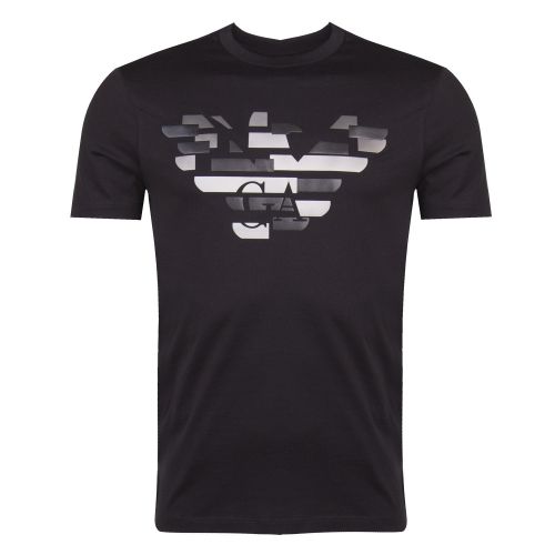 Mens Black PU Eagle Logo S/s T Shirt 29135 by Emporio Armani from Hurleys