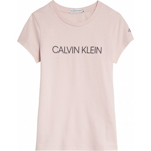Girls Chalk Pink Institutional Logo S/s T Shirt 56077 by Calvin Klein from Hurleys