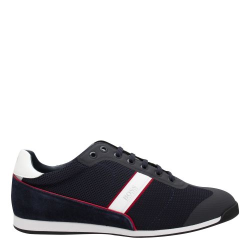 Athleisure Mens Blue/Red Glaze Lowp Mesh Trainers 57285 by BOSS from Hurleys