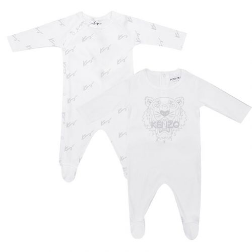 Boys White Unisex Tiger 2 Pack Babygrow Set 101839 by Kenzo from Hurleys