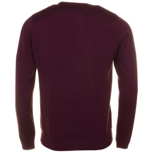 Mens Burgundy Cotton Crew Knitted Jumper 61776 by Lacoste from Hurleys
