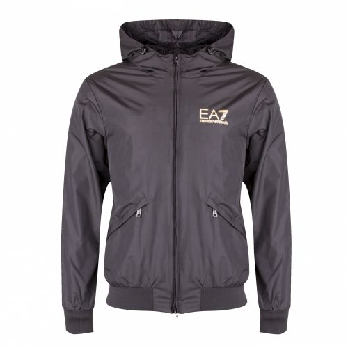Mens Black/Gold Train Core ID Hooded Jacket 30629 by EA7 from Hurleys