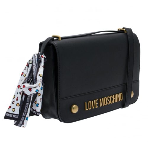 Womens Black Smooth Logo Shoulder Bag 21487 by Love Moschino from Hurleys