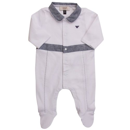 White & Blue Smart Romper 6422 by Armani Junior from Hurleys