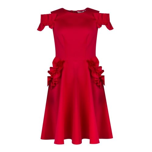 Womens Red Deneese Ruffle Detail Dress 25857 by Ted Baker from Hurleys