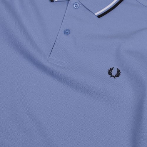 Mens Sky Blue Twin Tipped S/s Polo Shirt 42971 by Fred Perry from Hurleys
