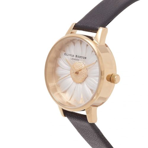 Womens Black & Gold Flower Show 3D Daisy Watch 72916 by Olivia Burton from Hurleys
