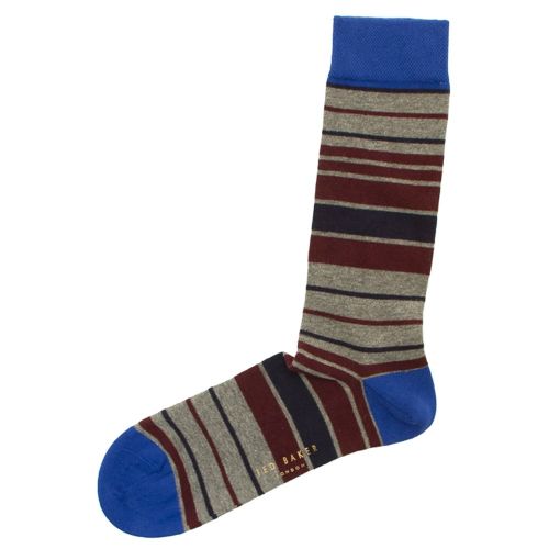 Mens Grey Marl Norcel Stripe Socks 16425 by Ted Baker from Hurleys