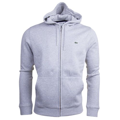 Mens Silver Chine Hooded Zip Sweat Top 14717 by Lacoste from Hurleys