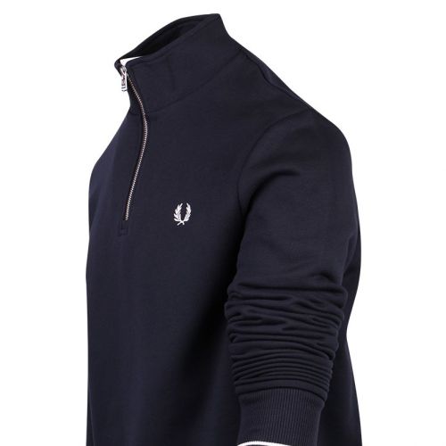 Mens Navy Half Zip Sweat Top 107978 by Fred Perry from Hurleys
