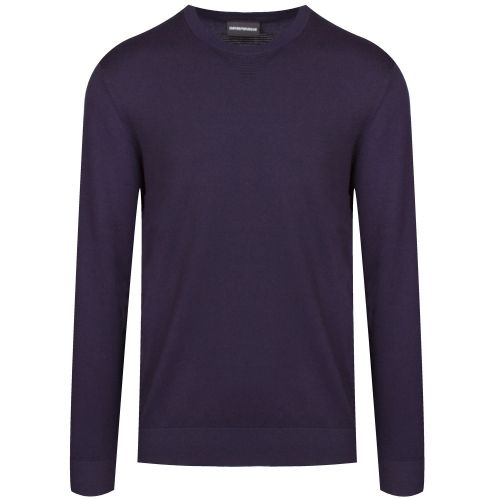 Mens Navy Multi Knit Crew Neck Knitted Top 37054 by Emporio Armani from Hurleys