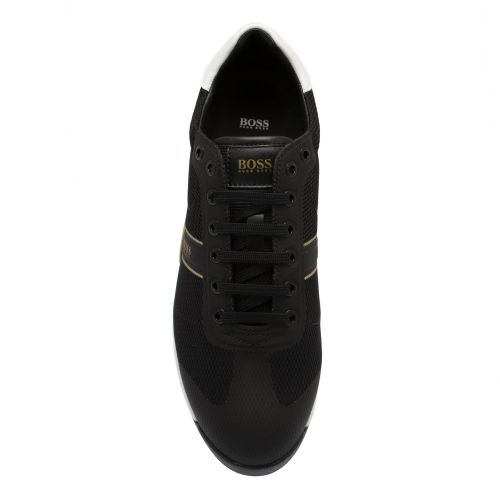 Athleisure Mens Black/Gold Glaze Lowp Mesh Trainers 57274 by BOSS from Hurleys