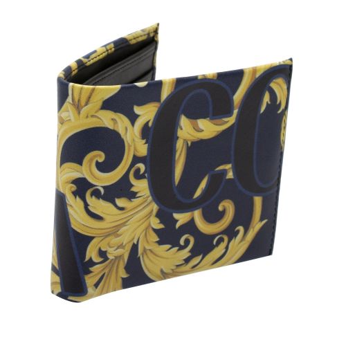 Mens Dark Blue Baroque Logo Bifold Wallet 51185 by Versace Jeans Couture from Hurleys